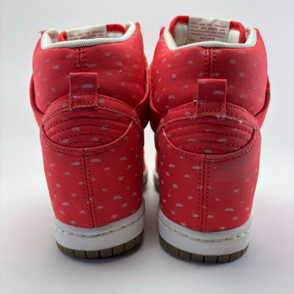 NIKE “Dunk Sky Hi Print “Hyper Red” Sneaker Heels Women’s Size 8.5 - Picture 4 of 12